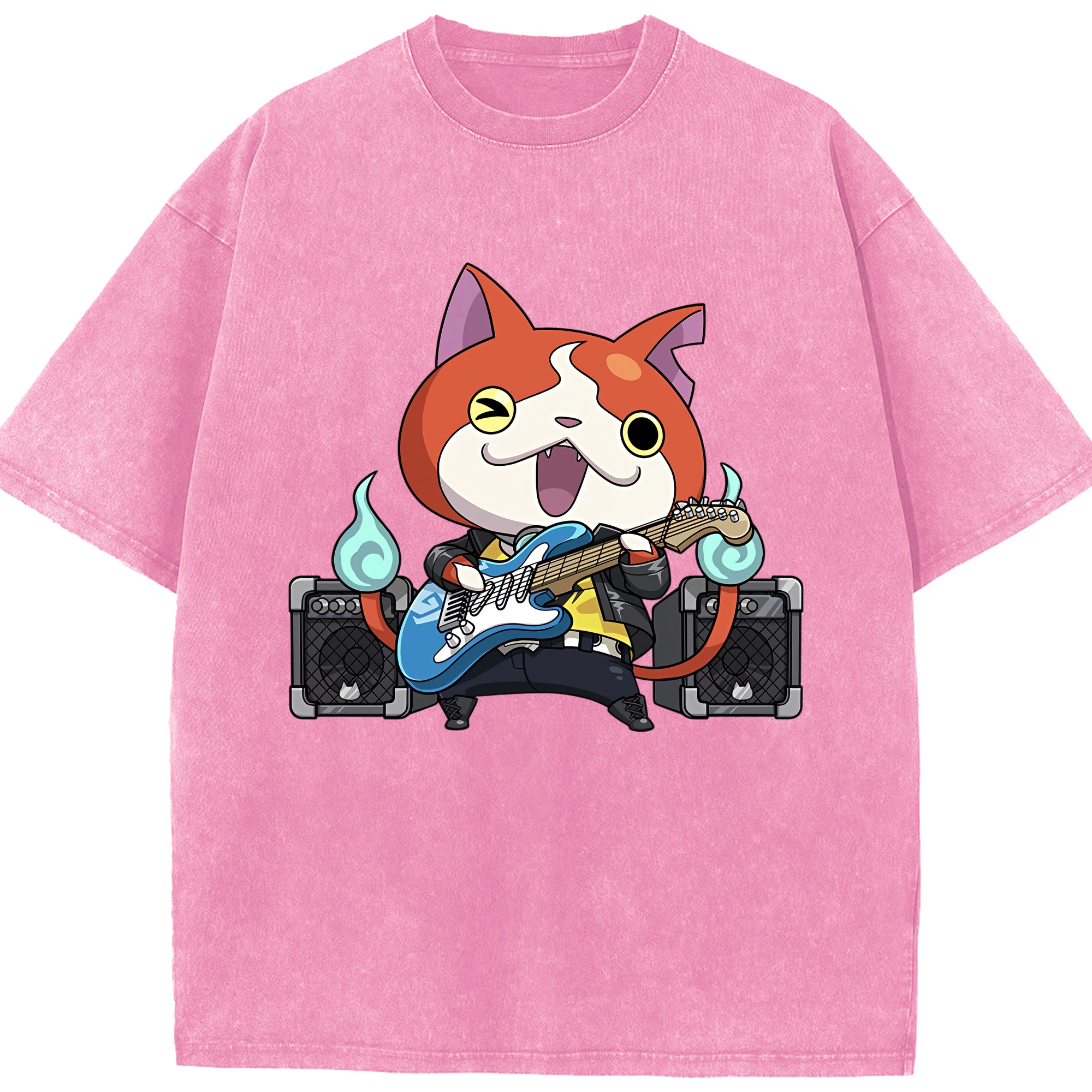 （画像用） 妖怪ウォッチ Yo-kai Watch 綿100% ヴィンテージ風 半袖Tシャツ（フロントプリント）